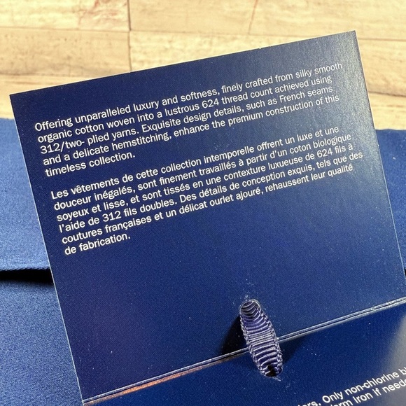 Ralph Lauren POLO NAVY RL Organic Cotton Sateen Flat Sheet KING NWT $200 - Picture 8 of 12